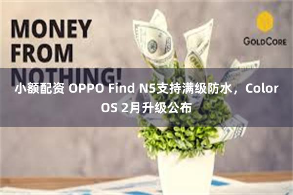 小额配资 OPPO Find N5支持满级防水，ColorOS 2月升级公布