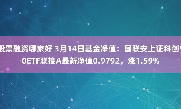 股票融资哪家好 3月14日基金净值：国联安上证科创50ETF联接A最新净值0.9792，涨1.59%